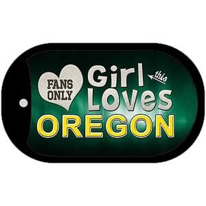 NCAA This Girl Loves Oregon Ducks Necklace Dog Tag Metal New Chain Jewelry